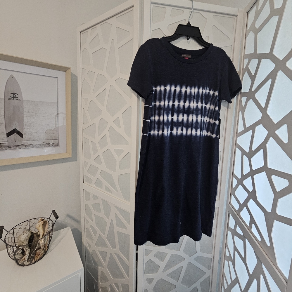 Vince Camuto tie-dyed navy dress